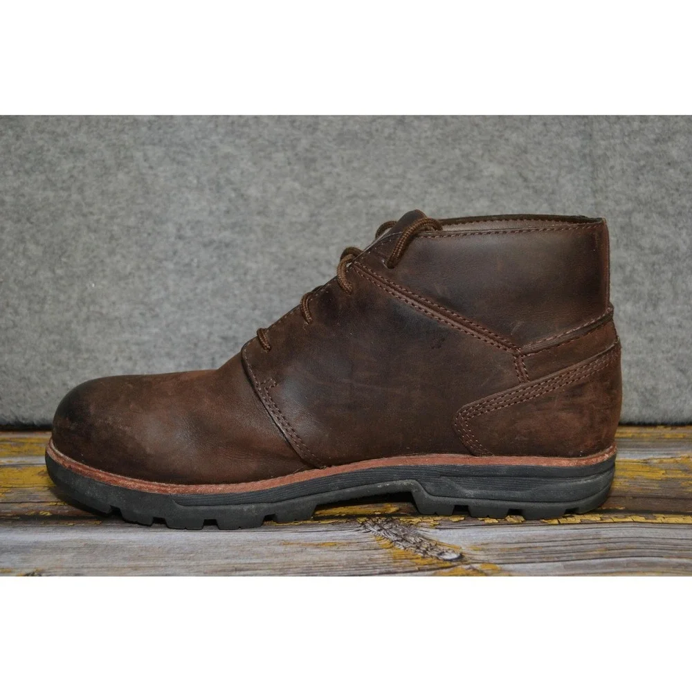 Red Wing Zinc Boots Mens 9.5 Brown Worx Chukka Leather Safety‎ Toe Ankle Work